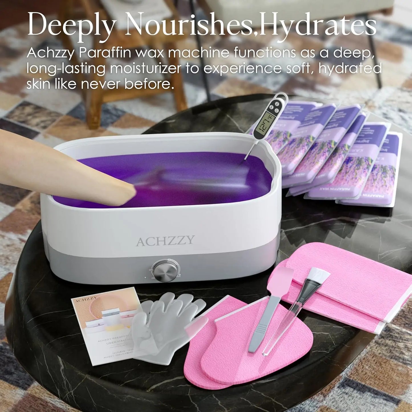 4000ml Paraffin Wax Machine for Hands and Feet, Professional Spa Treatment with Refills for Soft Skin
