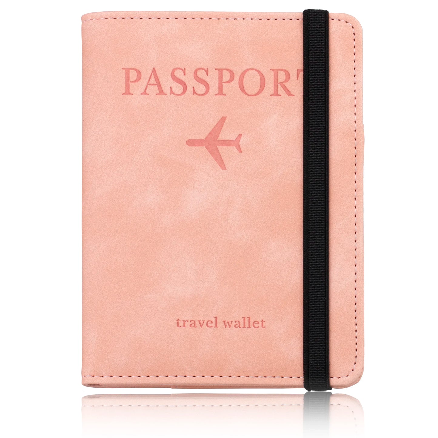 Leather Passport Wallet with RFID Protection, Travel Document Organizer Card Case for Men & Women