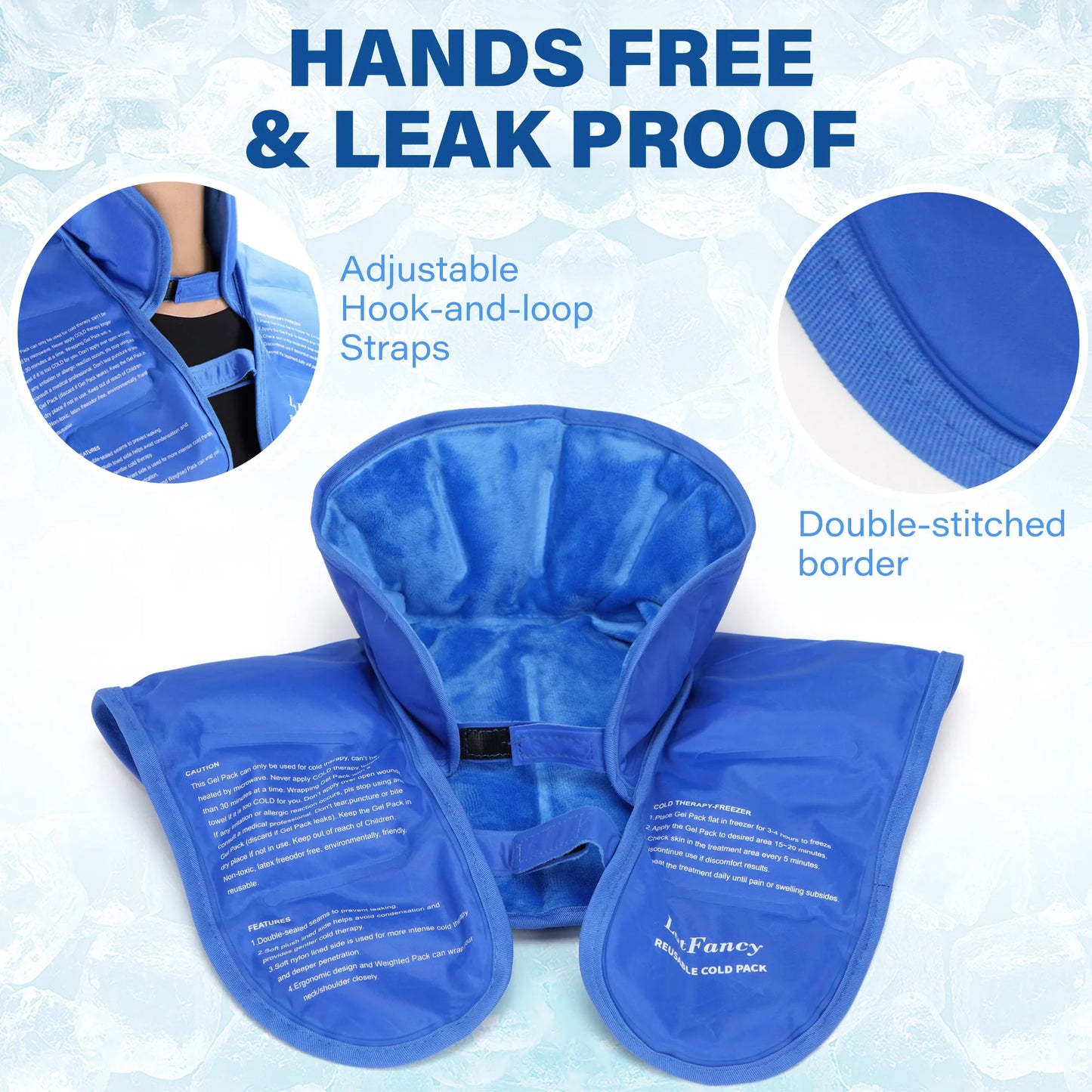 Reusable Cold Neck Wrap for Pain Relief,Flexible Gel Pack Straps, Cold Compress Therapy