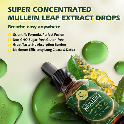 GPGP GreenPeople Mullein Lung Support Drops 60ml – Natural Herbal Formula for Respiratory, Immune & Digestive Wellness