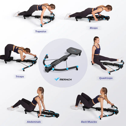 MERACH Multifunctional Core Trainer Ab Machine with Rowing Function, Dragonfly Belly Training Equipment for Home Gym Fitness