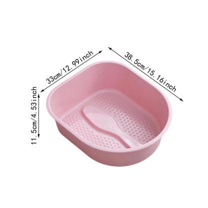 Portable Foot Bath Tub Massage Bucket – Deep Soaking Pedicure Basin for Dry Cracked Feet Relief, Home Spa Foot Soaker for Adults, Men & Women
