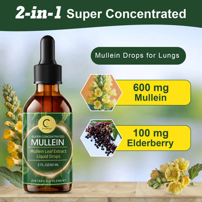 GPGP GreenPeople Mullein Lung Support Drops 60ml – Natural Herbal Formula for Respiratory, Immune & Digestive Wellness