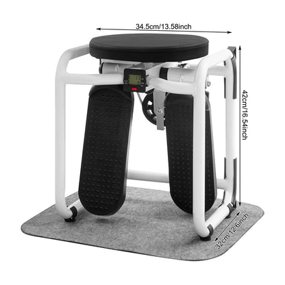 Twisting Waist Stepper with Resistance Bands & Exercise Mat, Home Step Fitness Machine for Cardio Workout, Leg, Butt, Waist & Full Body Shaping Equipment for Women and Men