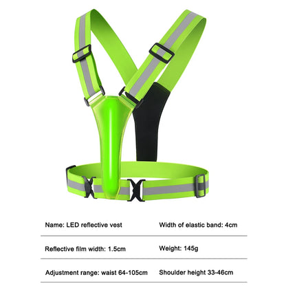 LED Reflective Running Vest – USB Rechargeable High Visibility Safety Vest for Running, Cycling & Walking