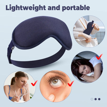 Heated Eye Mask with Massage – 3D Sleep Mask, Constant Temperature Hot Compress, Smart Timer, Eye Strain & Dry Eye Relief