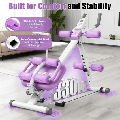 Multifunctional Core Workout Machine, Foldable Ab Trainer for Crunches and Sit-Ups with Adjustable Settings and Ergonomic Support