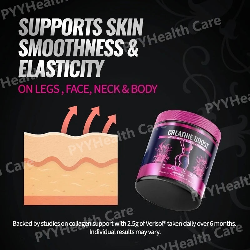 Women's Creatine Booty Builder Supplement with Collagen & BCAA – Supports Muscle Growth, Post-Workout Recovery & Skin Elasticity