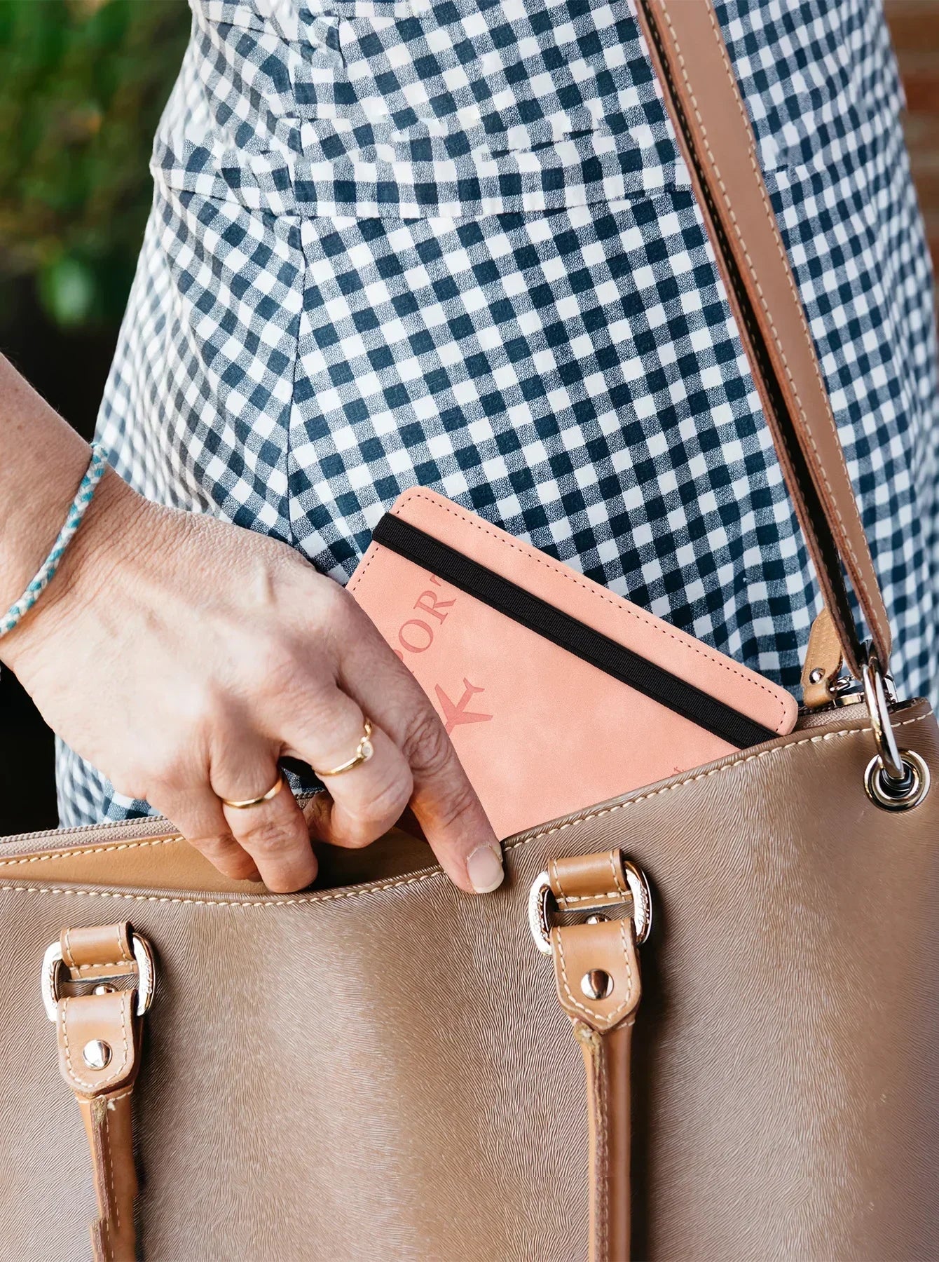 Leather Passport Wallet with RFID Protection, Travel Document Organizer Card Case for Men & Women