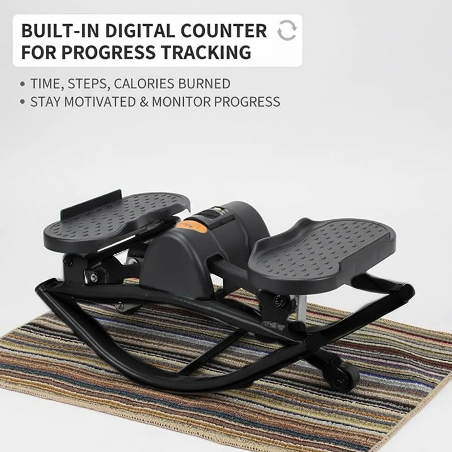 Rock Stepper Exercise Equipment – Compact Silent Side Stepper Machine for Legs, Abs and Glutes, Home Fitness Trainer for Women