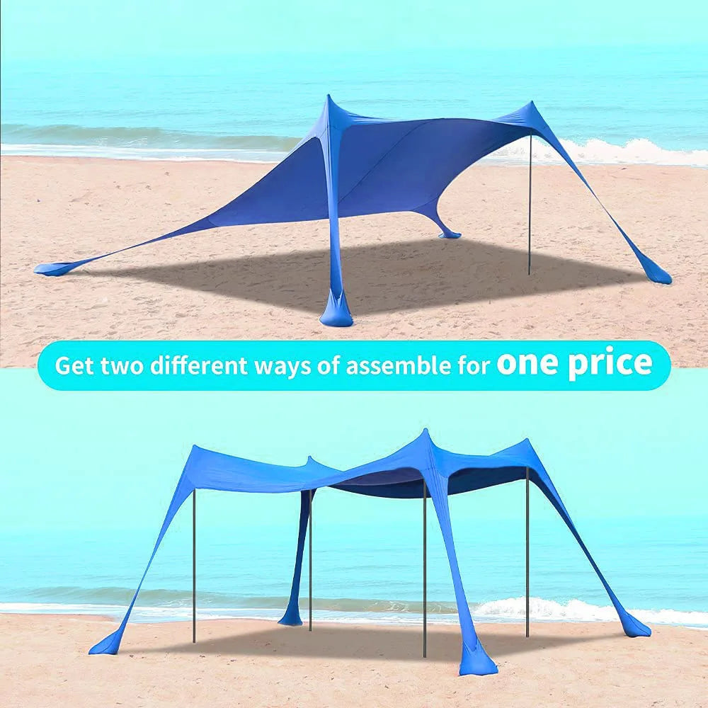 Large Outdoor Canopy Tent – Portable Sun Protection Shelter for Beach, Camping, Picnic, Fishing & Lawn Activities