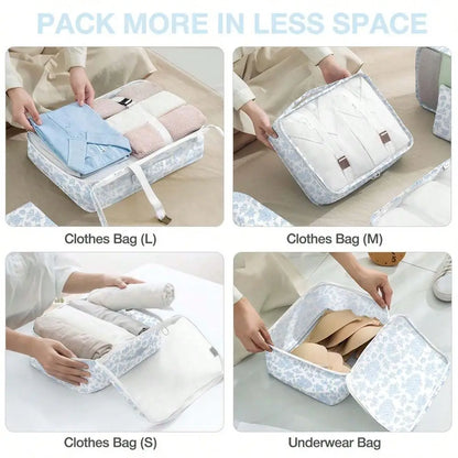 8-Piece Travel Packing Cubes Set – Lightweight Luggage Organizers with Compression Storage Bags for Clothing, Shoes & Accessories