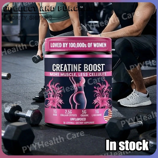 Women's Creatine Booty Builder Supplement with Collagen & BCAA – Supports Muscle Growth, Post-Workout Recovery & Skin Elasticity