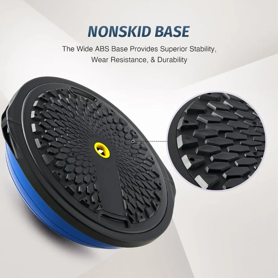 25-Inch Balance Ball Trainer with Wobble Board, 660 lb Capacity Inflatable Half Exercise Ball with Non-Slip Base for Core Strength, Balance & Home Fitness