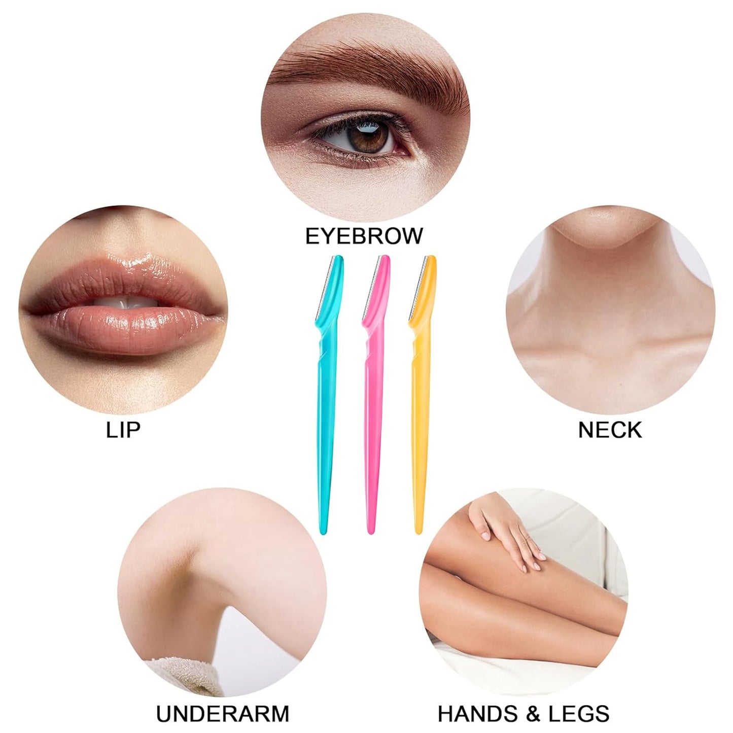 Eyebrow Razor Set 5/10/30/40PCS, Face Razor for Women and Men, Dermaplaning Tool with Protective Cover, Safe Eyebrow Hair Trimmer