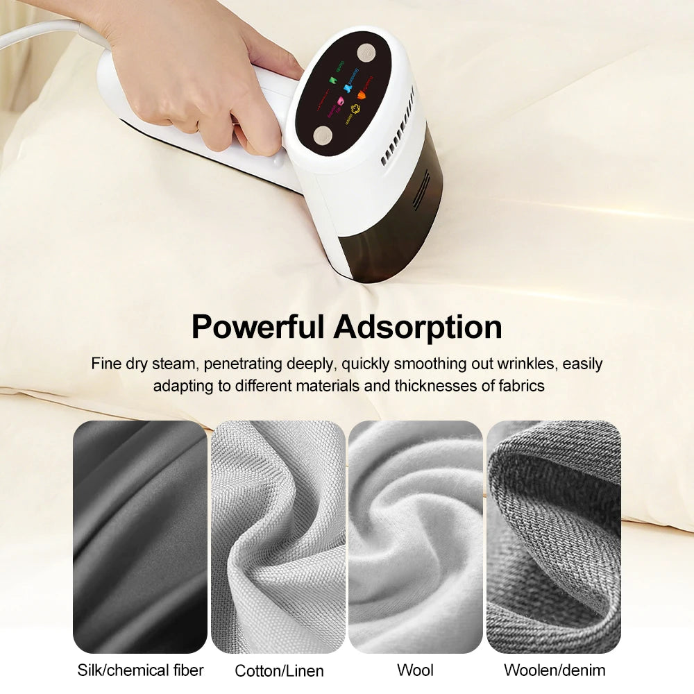 Portable 1000W Garment Steamer Iron, 2-in-1 Steam & Dry Ironing with Vacuum Adsorption Technology for Fast Wrinkle Removal