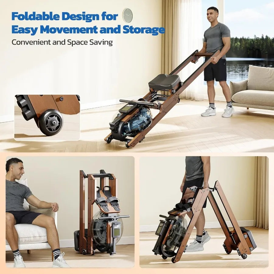Home Water Rowing Machine with LCD Monitor, Foldable Rower, 400 lb Weight Capacity, Quiet Water Resistance for Full Body FitnessHome Water Rowing Machine with LCD Monitor, Foldable Rower, 400 lb Weight Capacity, Quiet Water R