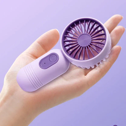 Mini Portable USB Rechargeable Fan, 3-Speed Handheld Personal Cooling Fan for Travel, Camping, Office, Outdoor Activities, Men & Women