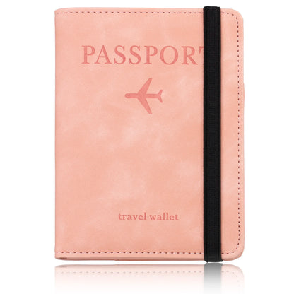 Leather Passport Wallet with RFID Protection, Travel Document Organizer Card Case for Men & Women