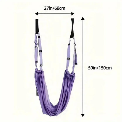 Premium Purple Aerial Yoga Rope, Single-Piece Professional Yoga Training Equipment for Home Gym, Stretching & Body Conditioning