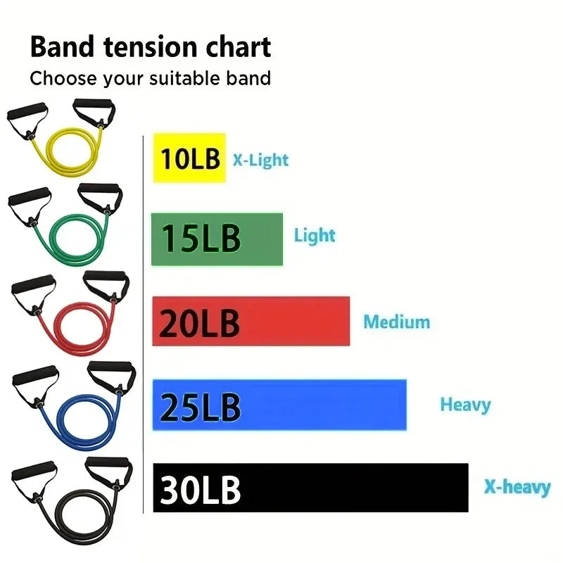 Resistance Bands with Handles for Home Workout, Strength Training Exercise Bands for Men and Women, Gym Fitness Equipment