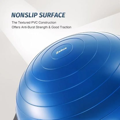 25-Inch Balance Ball Trainer with Wobble Board, 660 lb Capacity Inflatable Half Exercise Ball with Non-Slip Base for Core Strength, Balance & Home Fitness