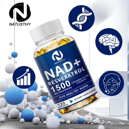 1500mg NAD+ Supplement with Trans-Resveratrol – Energy Production, Cellular Health, Healthy Aging & Immune Support