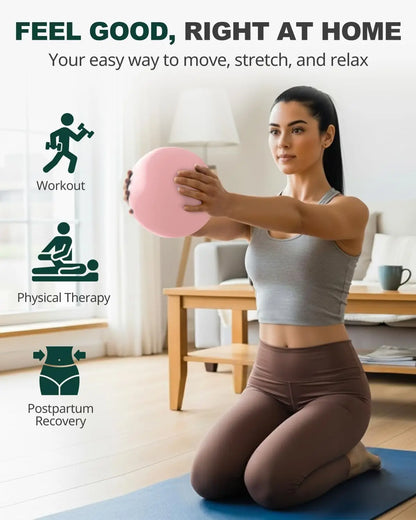 9-Inch Pilates Ball, Small Exercise Ball for Yoga Core Training Physical Therapy Balance Stability and Stretching with Inflation