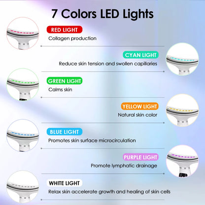 Neck and Face Lifting Massager with 7-Color LED Photon Therapy, Skin Tightening Device with Heat and Vibration for Wrinkle Reduction and Facial Care