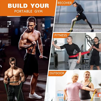Resistance Bands Set for Men & Women – Pull Up Assistance Bands for Home Gym, Strength Training, Body Stretching, Physical Therapy & Full Body Workout
