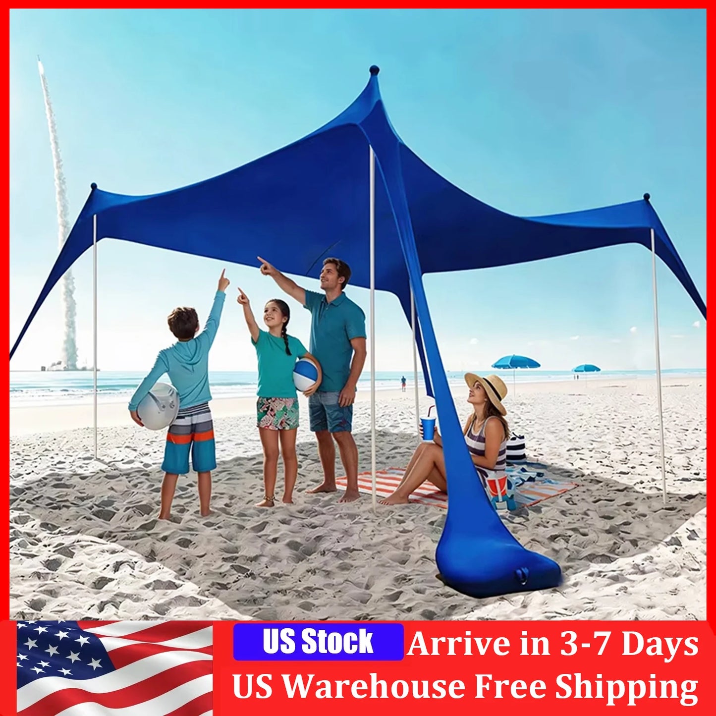 Large Outdoor Canopy Tent – Portable Sun Protection Shelter for Beach, Camping, Picnic, Fishing & Lawn Activities