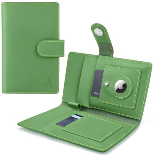 Family Passport Wallet Genuine Leather Passport Cover with AirTag Holder, RFID Travel Organizer for Passports, Cards and Tickets