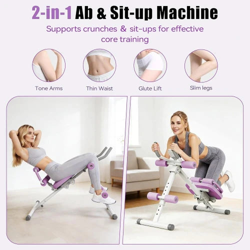 Multifunctional Core Workout Machine, Foldable Ab Trainer for Crunches and Sit-Ups with Adjustable Settings and Ergonomic Support