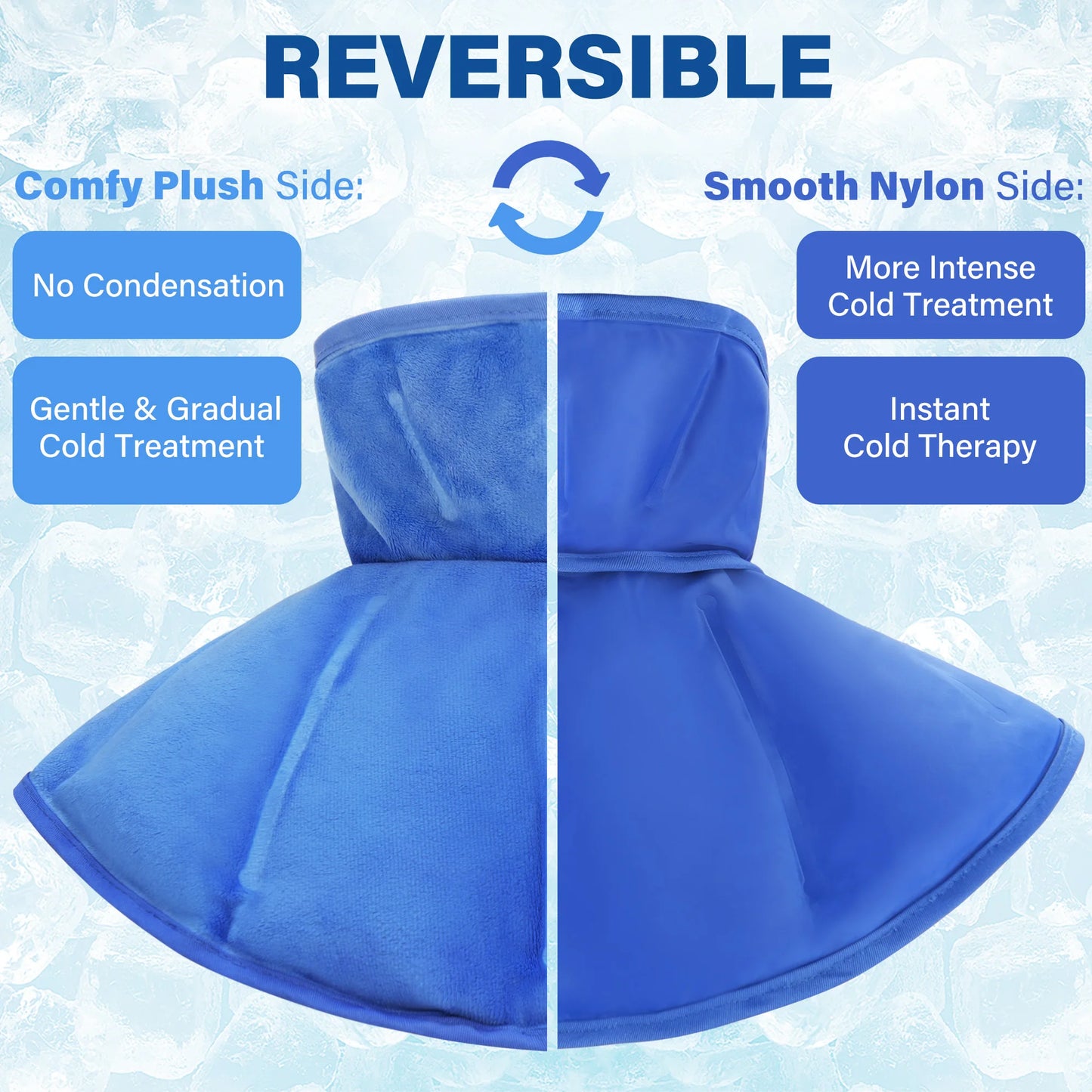Reusable Cold Neck Wrap for Pain Relief,Flexible Gel Pack Straps, Cold Compress Therapy