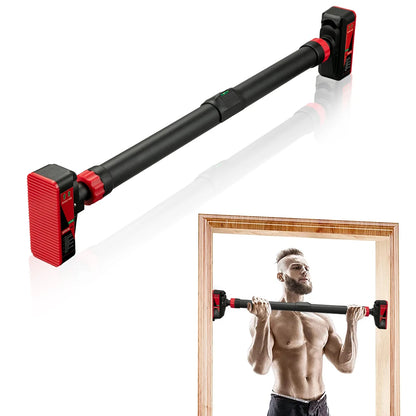 Adjustable Doorway Pull-Up Bar with Level Gauge, 69-92cm Width, 440 lbs (200kg) Capacity, No-Drill Chin-Up Bar for Home Strength Training