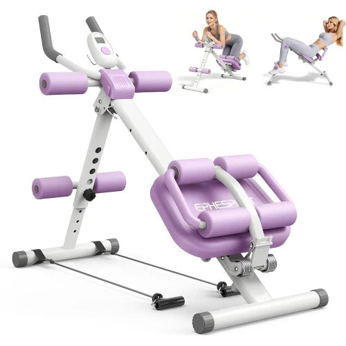 Multifunctional Core Workout Machine, Foldable Ab Trainer for Crunches and Sit-Ups with Adjustable Settings and Ergonomic Support