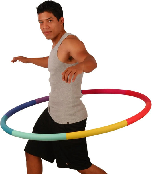 Weighted Hula Hoop 3lb/4lb – Large Trim Fitness Hoop for Weight Loss, Core Workout & Waist Training (Rainbow Color, Smooth Design)