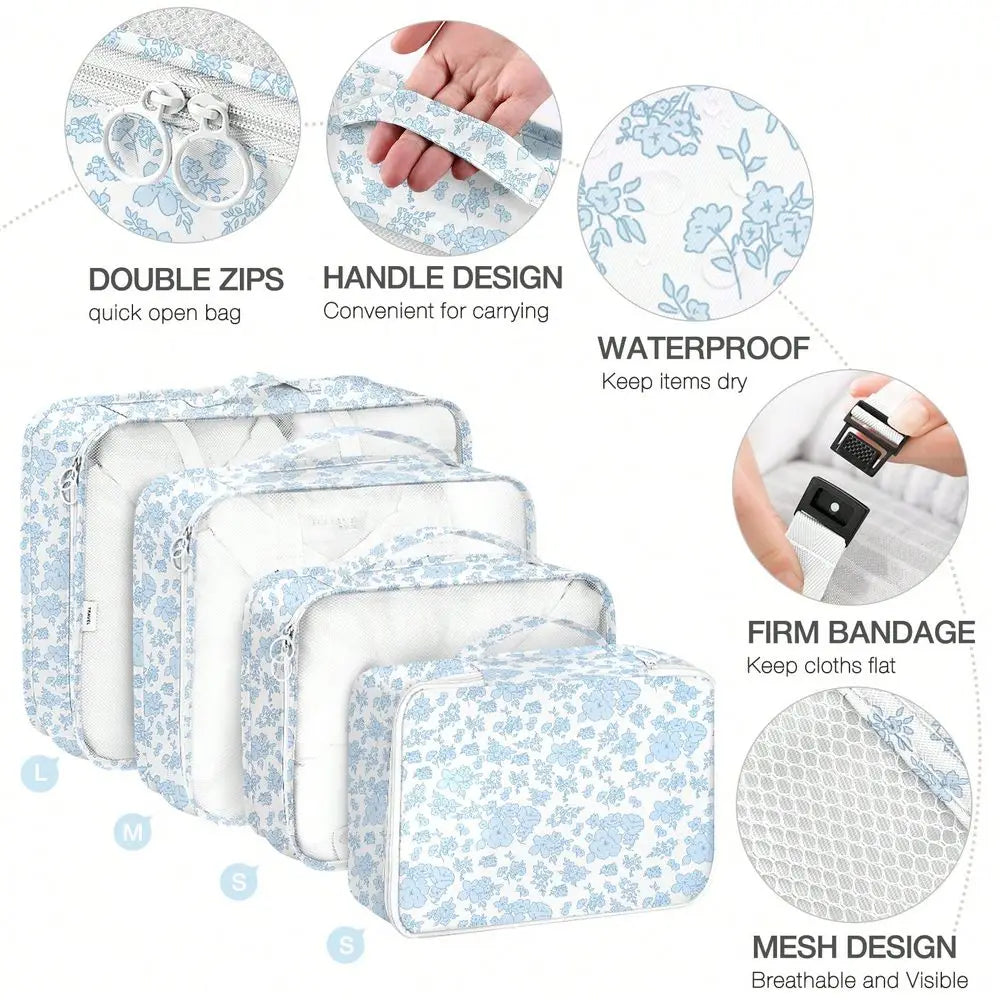 8-Piece Travel Packing Cubes Set – Lightweight Luggage Organizers with Compression Storage Bags for Clothing, Shoes & Accessories