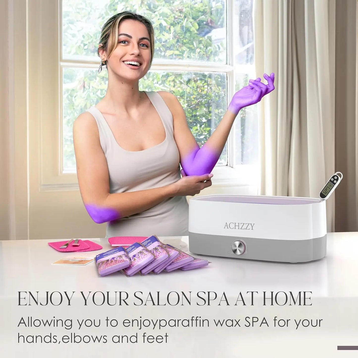 4000ml Paraffin Wax Machine for Hands and Feet, Professional Spa Treatment with Refills for Soft Skin