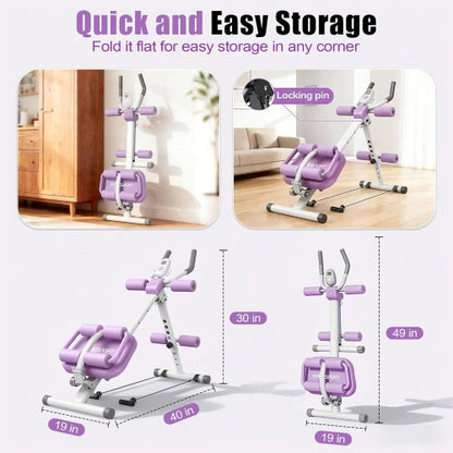 Multifunctional Core Workout Machine, Foldable Ab Trainer for Crunches and Sit-Ups with Adjustable Settings and Ergonomic Support
