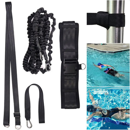 Stationary Swimming Aquatic Resistance Belt Pool Swim Trainer Belt Harness Swim Training Leash for Swim Training and Exercise