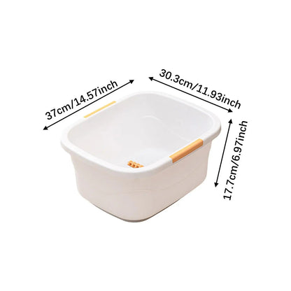 Portable Foot Bath Tub Massage Bucket – Deep Soaking Pedicure Basin for Dry Cracked Feet Relief, Home Spa Foot Soaker for Adults, Men & Women