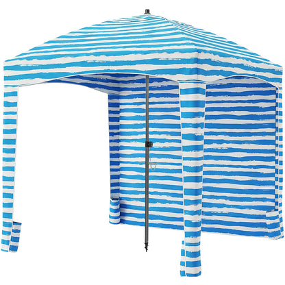 JHK Beach Tent Sun Shelter 6x6 FT, UPF 50+ Beach Canopy with Side Wall, Portable Wind-Resistant Cabana for Family Beach Trips and Outdoor Activities