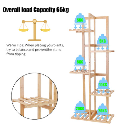 Tall Bamboo Plant Stand 5/6 Tier Corner Plant Shelf, Multi-Tier Flower Pot Display Rack for Indoor Outdoor Use