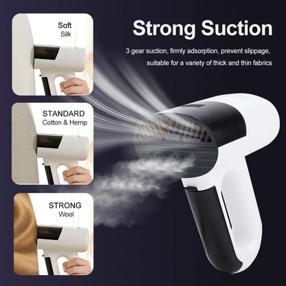 Portable 1000W Garment Steamer Iron, 2-in-1 Steam & Dry Ironing with Vacuum Adsorption Technology for Fast Wrinkle Removal