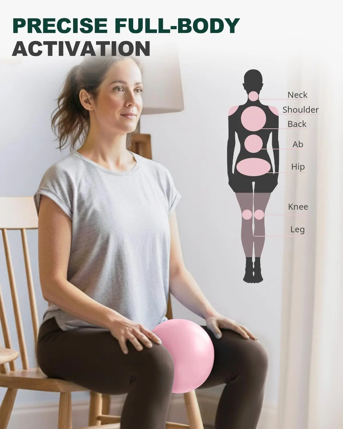 9-Inch Pilates Ball, Small Exercise Ball for Yoga Core Training Physical Therapy Balance Stability and Stretching with Inflation