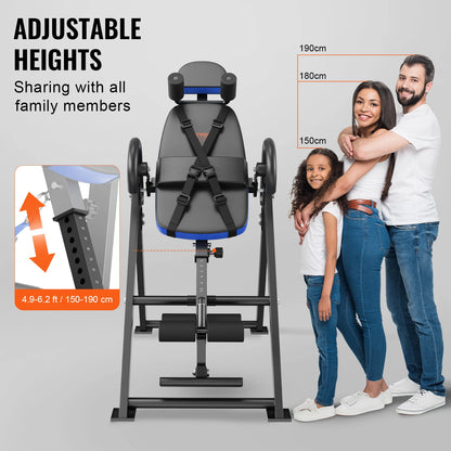 SucceBuy Heavy Duty Inversion Table, 300 lb Capacity Back Stretcher & Spinal Decompression Machine with Adjustable Headrest, Ankle Lock & Safety Belt