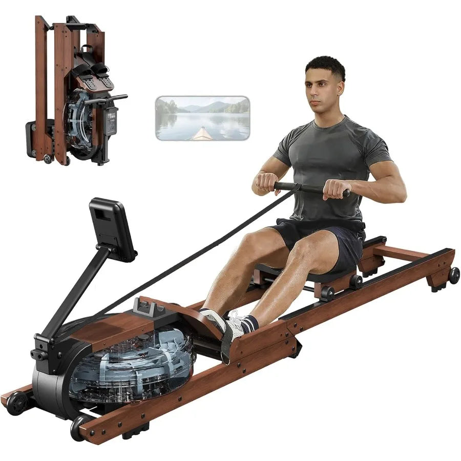 Home Water Rowing Machine with LCD Monitor, Foldable Rower, 400 lb Weight Capacity, Quiet Water Resistance for Full Body FitnessHome Water Rowing Machine with LCD Monitor, Foldable Rower, 400 lb Weight Capacity, Quiet Water R