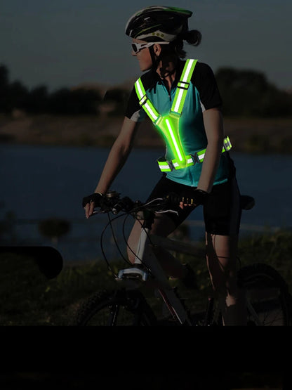 LED Reflective Running Vest – USB Rechargeable High Visibility Safety Vest for Running, Cycling & Walking