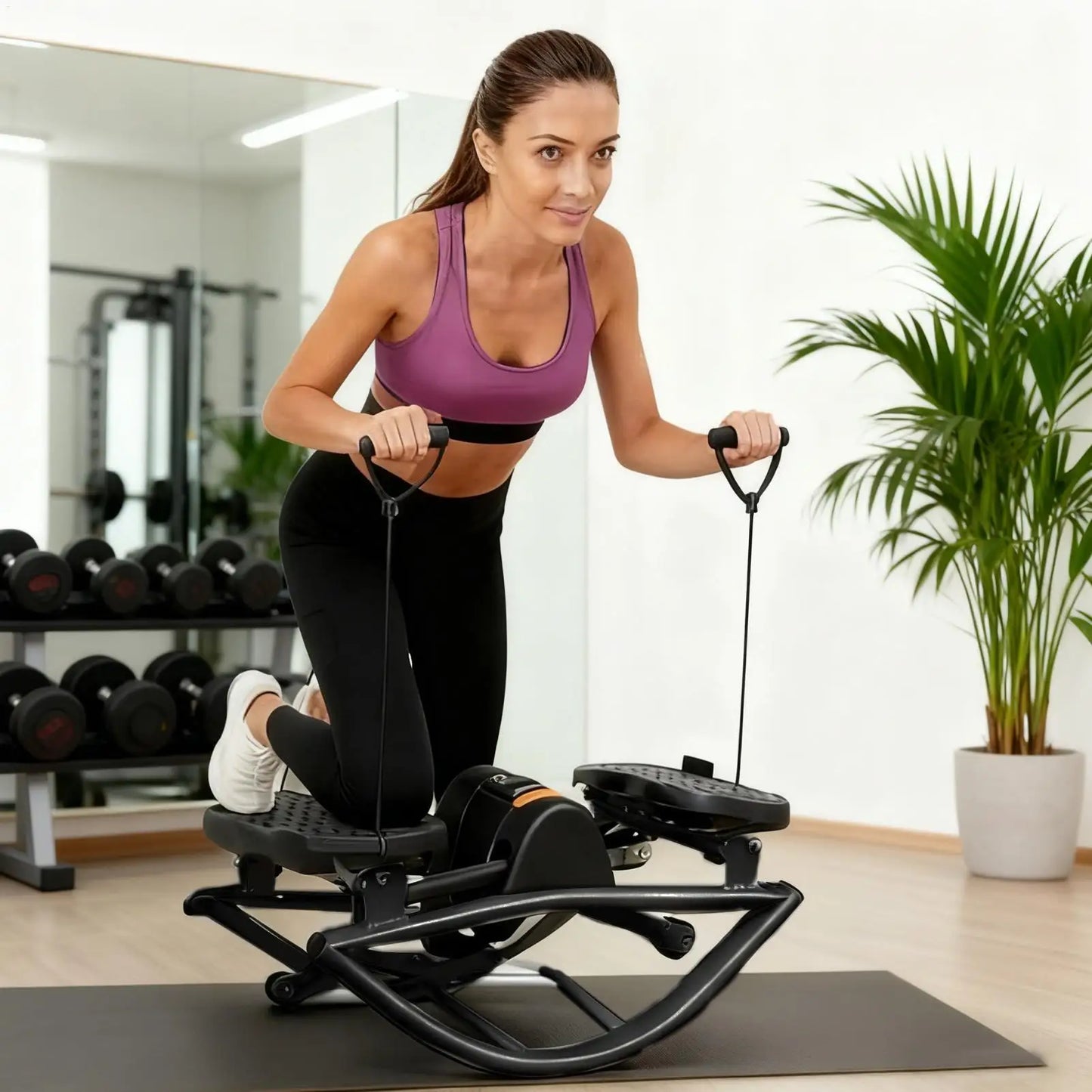 Rock Stepper Exercise Equipment – Compact Silent Side Stepper Machine for Legs, Abs and Glutes, Home Fitness Trainer for Women